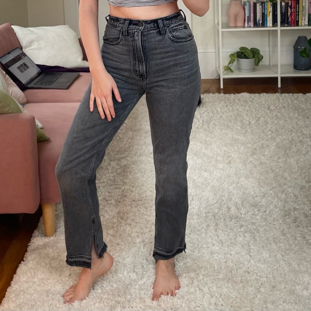 Abercrombie & Fitch Curve Love Ultra High Rise Ankle Straight Jeans